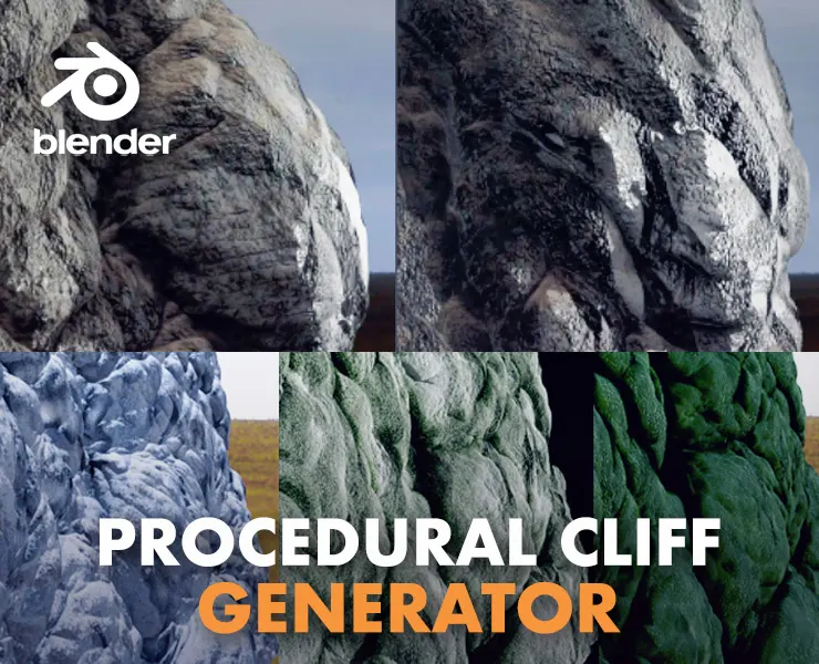 NATURAL CLIFF Realistic Procedural Cliff Generator For Blender 2.8 and 2.9