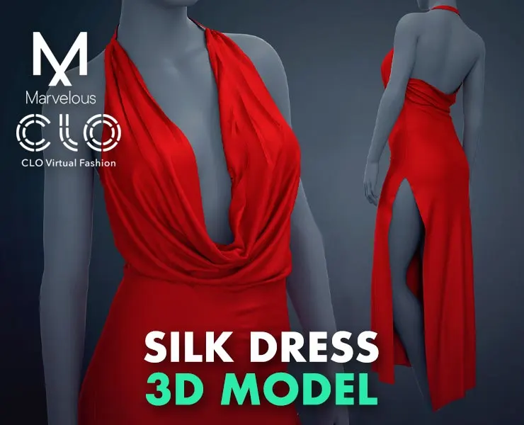 Women's - Red Silk Dress