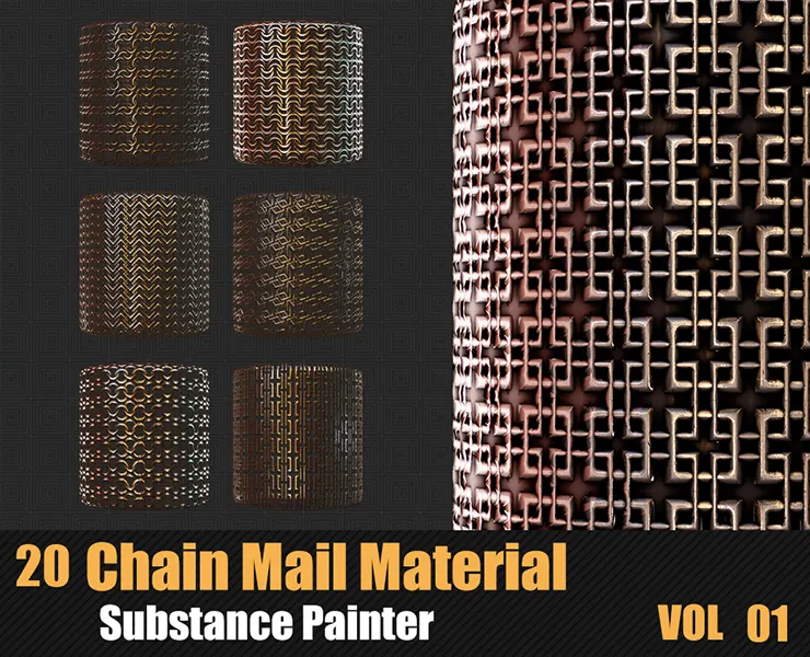 20 Chain Mail Materials In Substance Painter