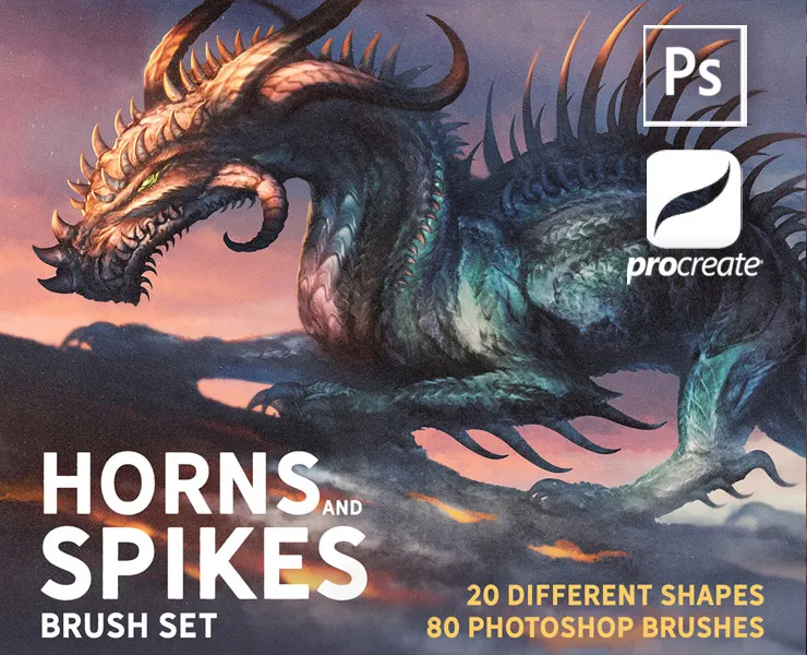 Horns and Spikes Brush Set