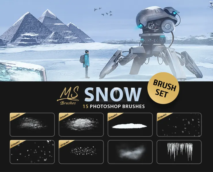 Dynamic Snow Photoshop Brushes | MS Brushes