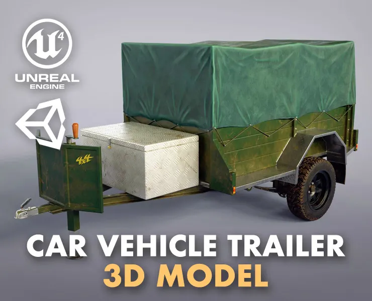 Car Vehicle Trailer - Lowpoly