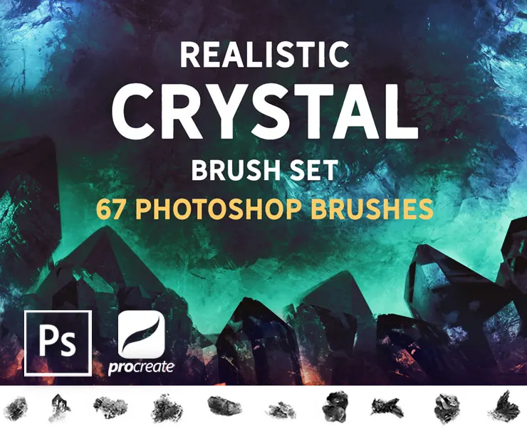 Realistic Crystal Brush Set