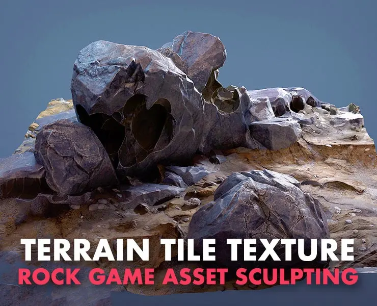 Terrain Tile Texture & Rock Game Asset Sculpting Tutorial