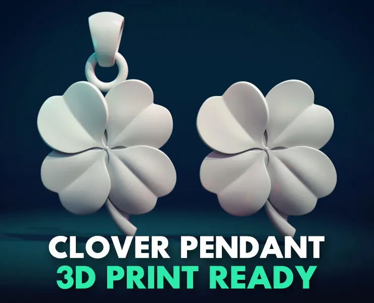 Clover Pendant - 3D Print Ready