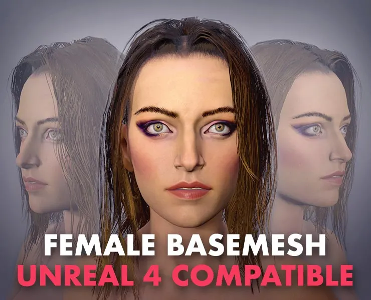 Female Basemesh V2 - Unreal 4 Compatible Low-Poly 3D Model