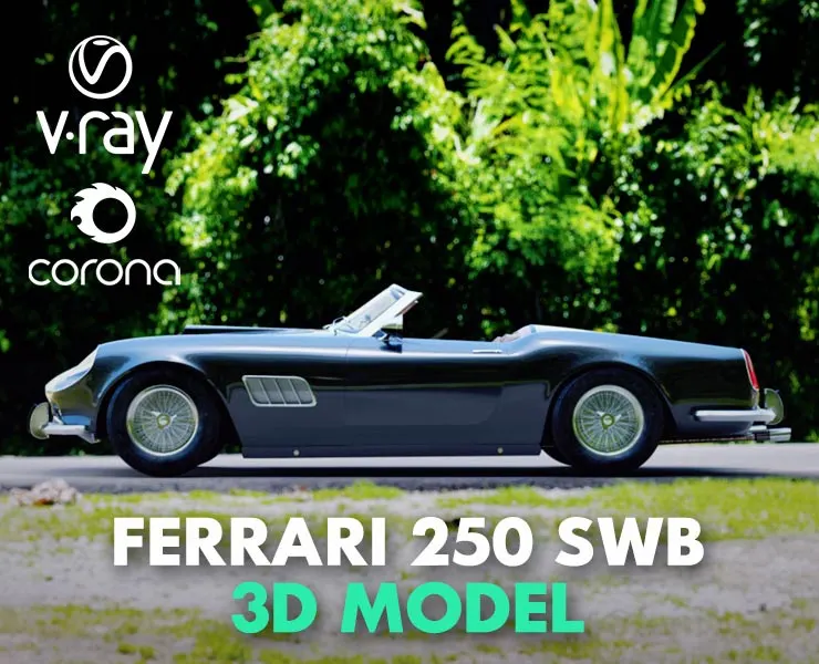 Ferrari 250 Gt Swb California Spyder With HQ Interior 3D Model