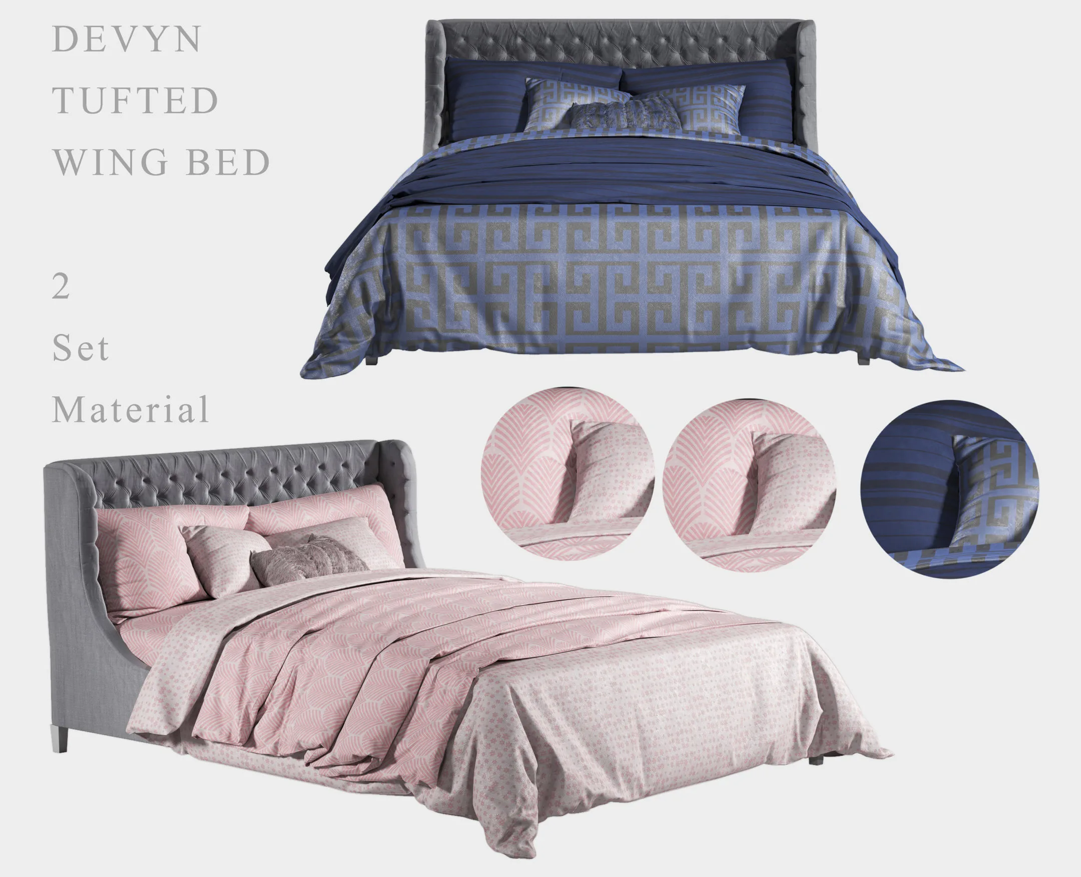 Devyn Tufted Wing Bed