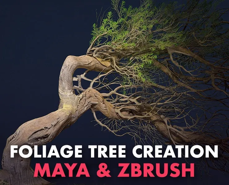 Foliage Tree Creation in Maya and Zbrush Tutorial and Assets