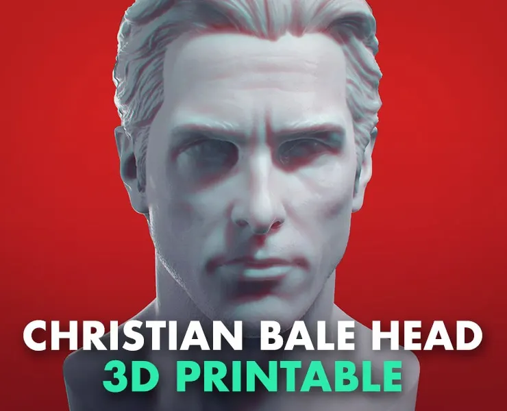 Christian Bale Head - 3D Printable