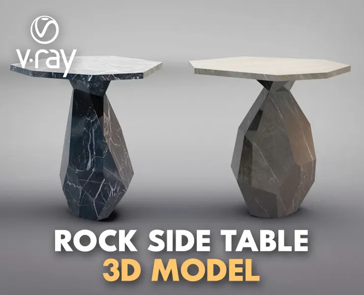 Ginger and Jagger Rock Side Table Low-poly