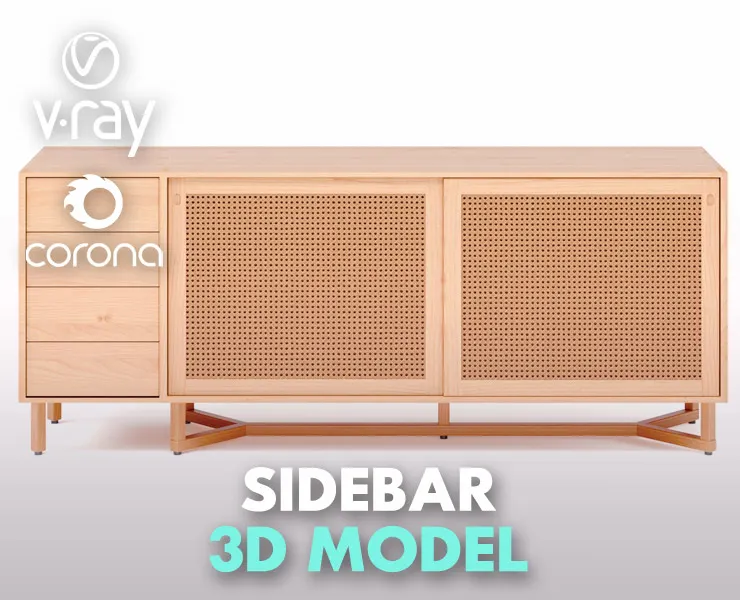 Sidebar No3 - Sideboard with Drawers By Adjustable Color