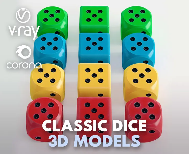 Classic Dice with Different Colors and Shapes