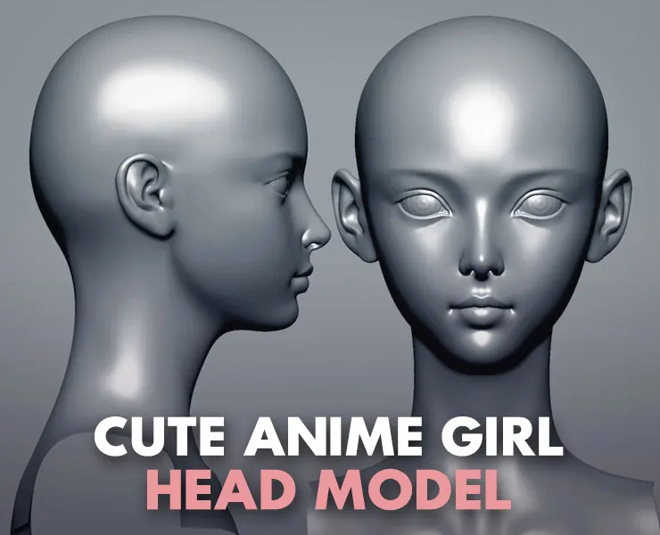 Cute Anime Girl Head