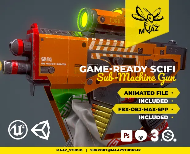 Game Ready Sci-Fi Sub-Machine Gun