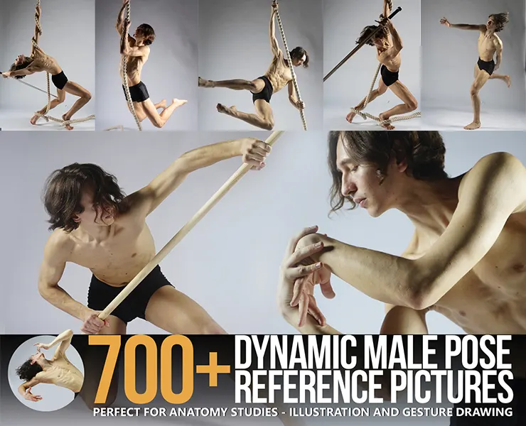 700+ Dynamic Male Pose Reference Pack