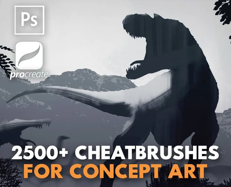 2500+ Kitbash Cheatbrushes for Concept Generating MEGA BUNDLE [Photoshop, Procreate]