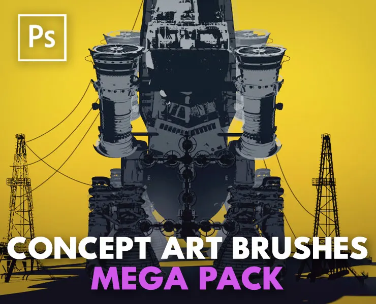 2100 + Custom shapes + 1000+ Cheat brushes Mega pack for Concept art