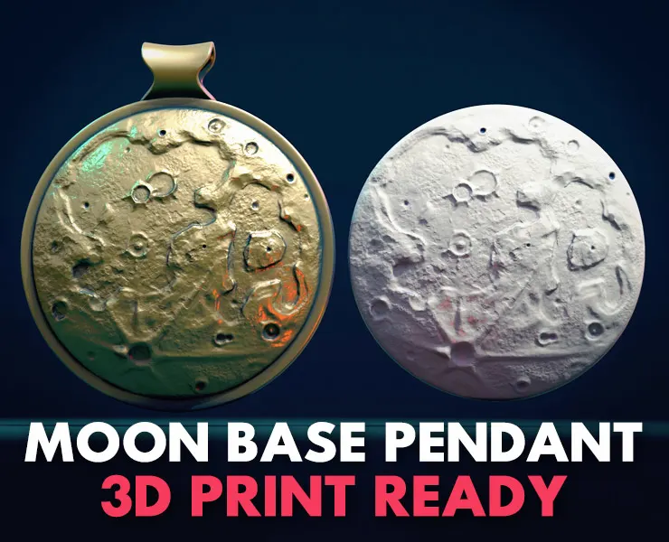 Moon Base - Relief Pendant