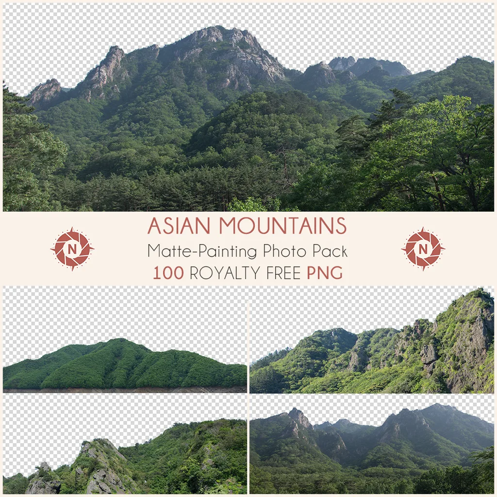 PNG Photo Pack: Asian Mountains