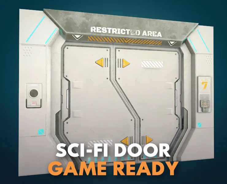 Sci-Fi Door Version 2 - Low Poly