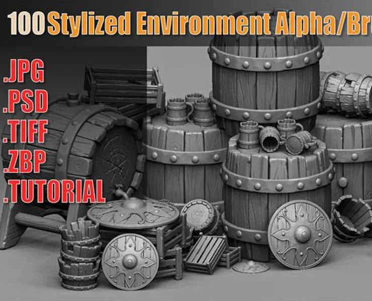 100 Stylized Environment Alpha/Brush + Video Tutorial