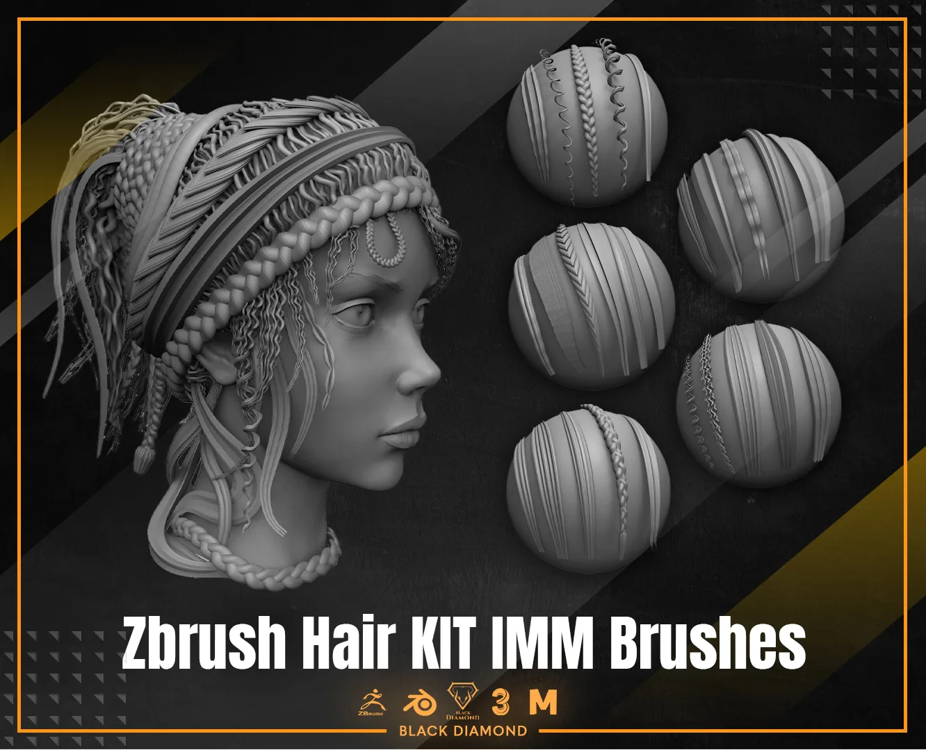 Black Diamond Hair Kit - IMM Brushes