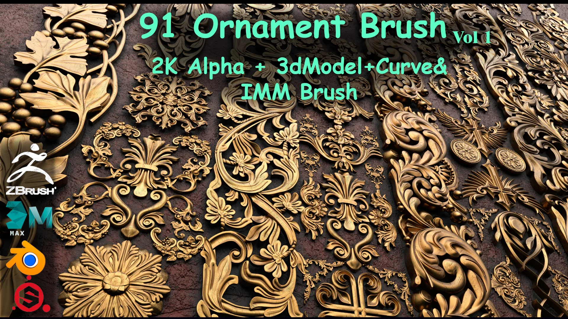 91 Ornament Brush & 3dModels (Fred's Vol 1)