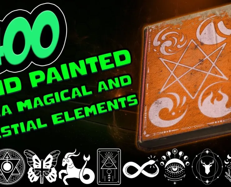 1400 Hand Painted Alpha Magical & Celestial Signs and Elements (MEGA Pack) - Vol 24