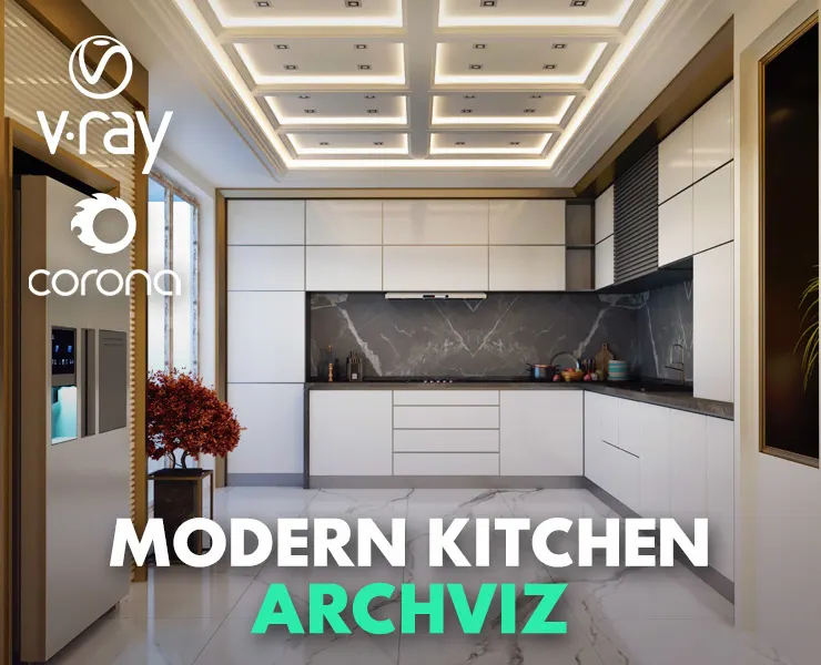 Modern Kitchen Scene 004