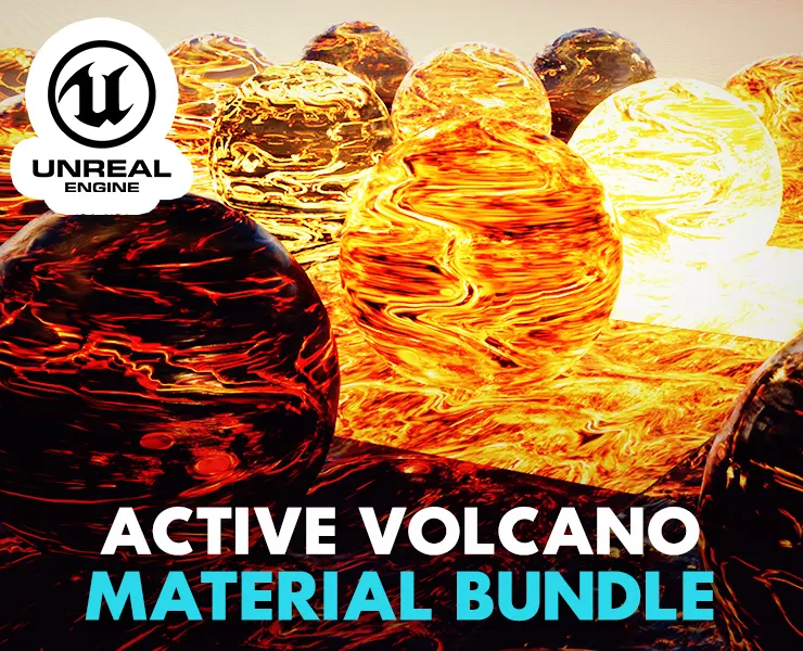 Mega Active Volcano- Animated Lava Material Bundle - Unreal Engine 5.1