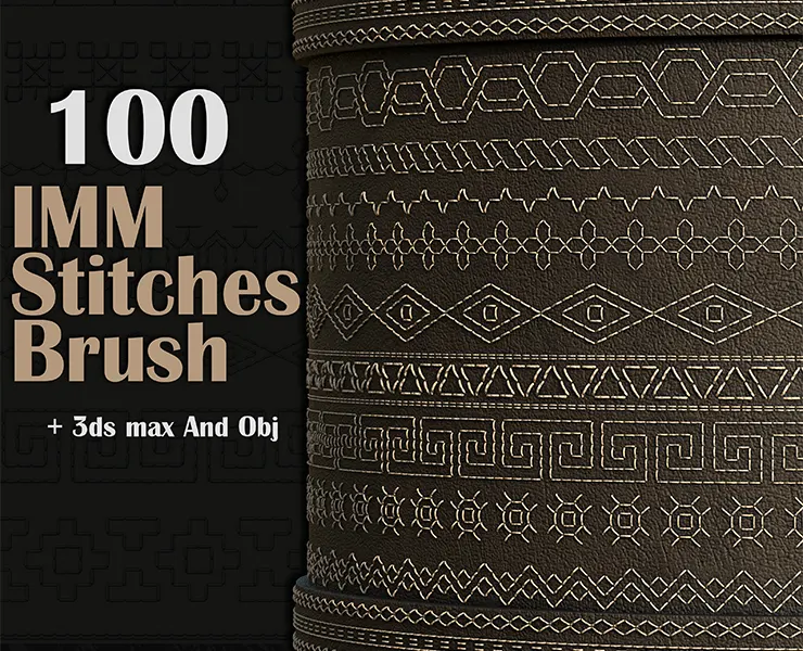 100 IMM Stitches Brush for Zbrush