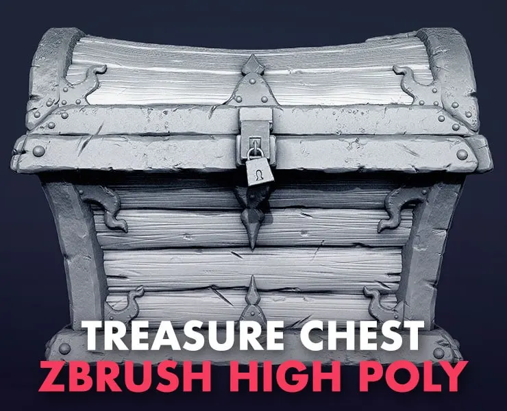 3D Fantasy Treasure Chest - High Poly