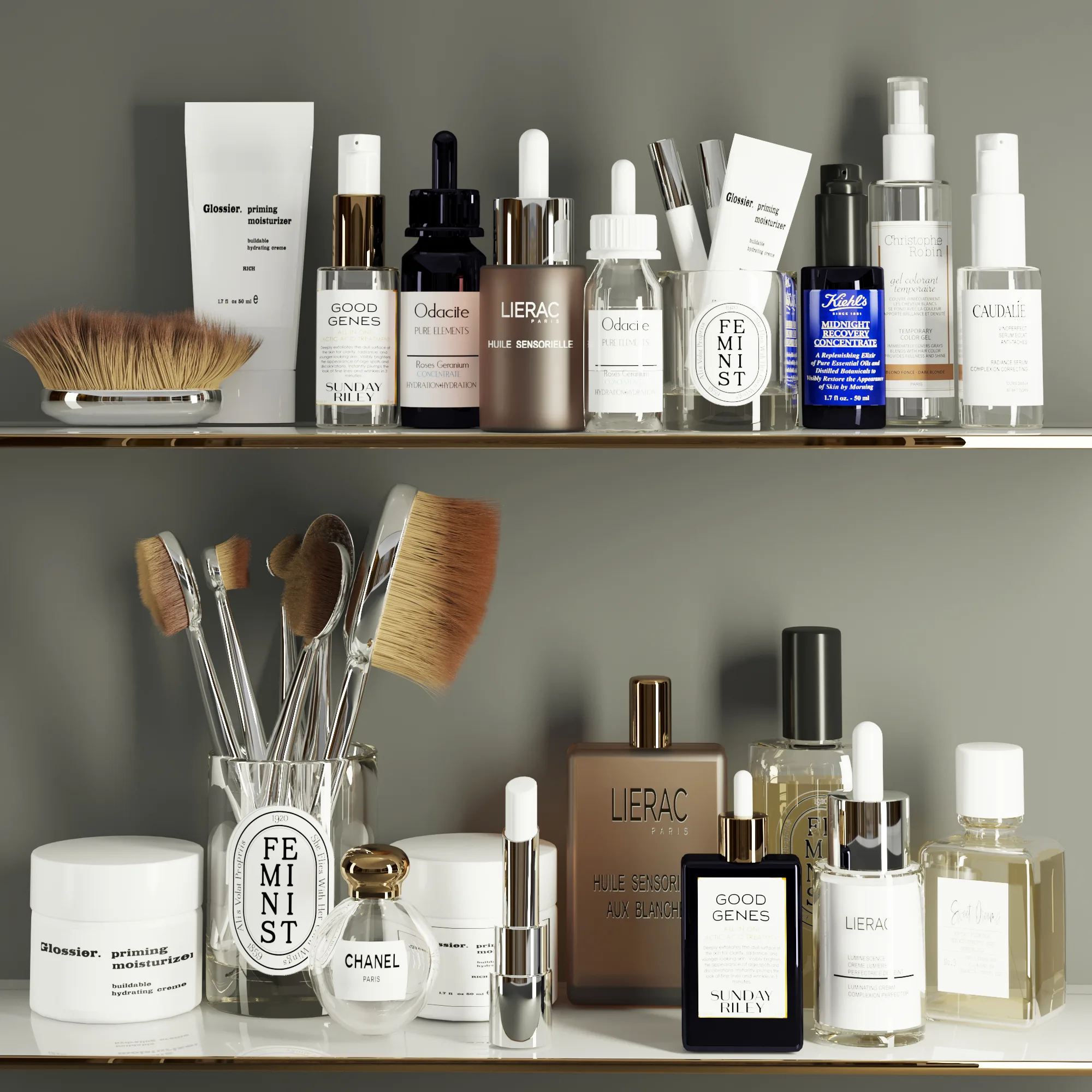 3D Asset Skincare Products Shelf