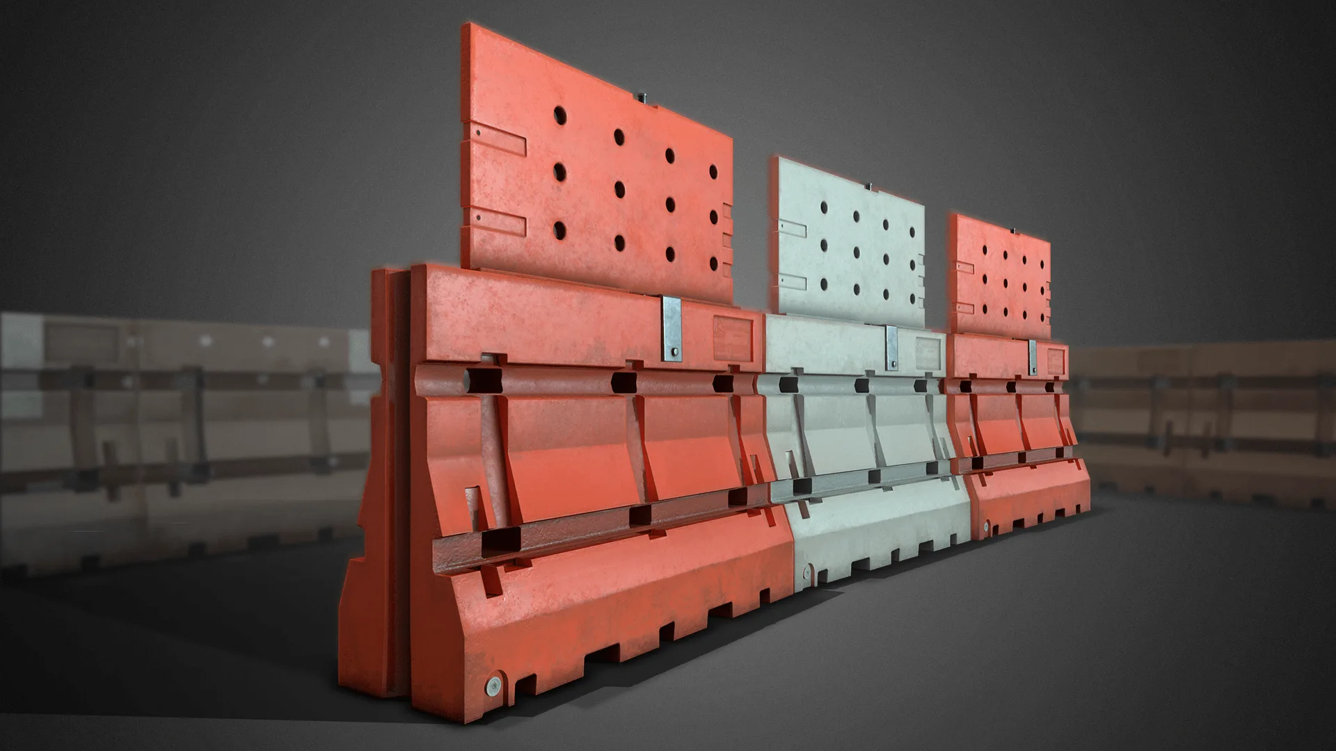 3D Construction Barricades - Game Ready