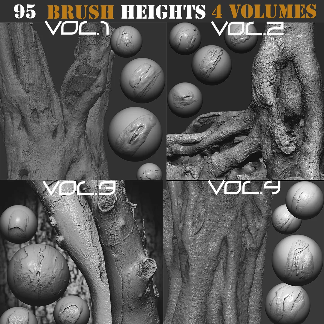 ZBrush - Trunk Detail Brushes 4 Volume