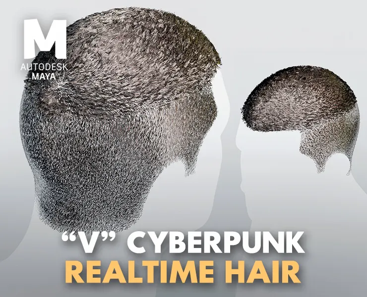 Realtime Hair Asset "V" - FBX/xGen + Maya Source File, 4K Textures