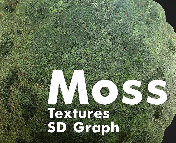 Moss Tileable Material with Substance Graph Texture