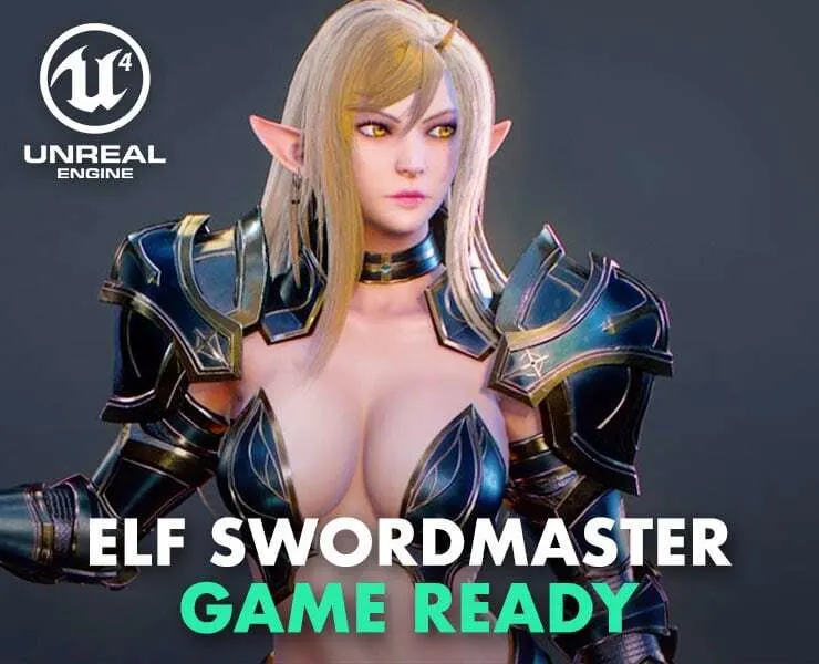 Elf Swordmaster - Game Ready