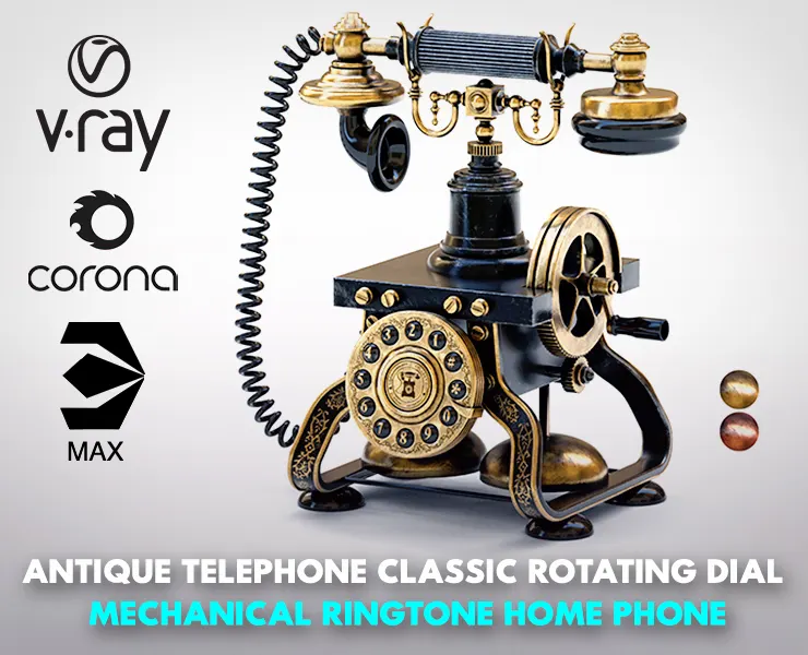 Antique Telephone Classic Rotating Dial Mechanical Ringtone Home Phone