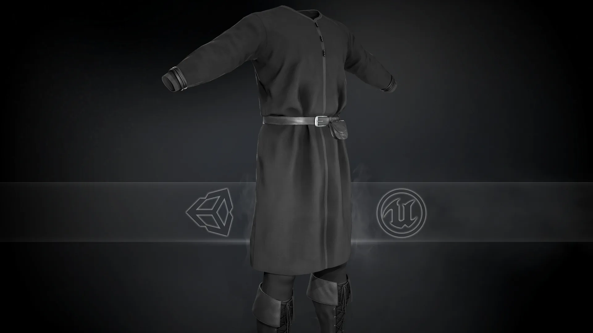 Full Black Medieval Outfit