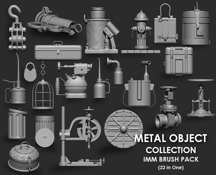 Metal Object Collection IMM Brush Pack 22 in One