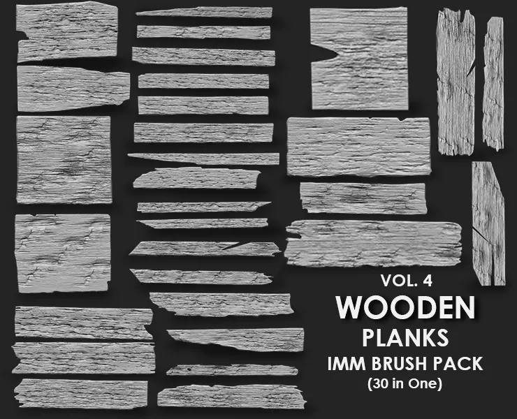Wooden Plank IMM Brush Pack 30 in One Vol.4