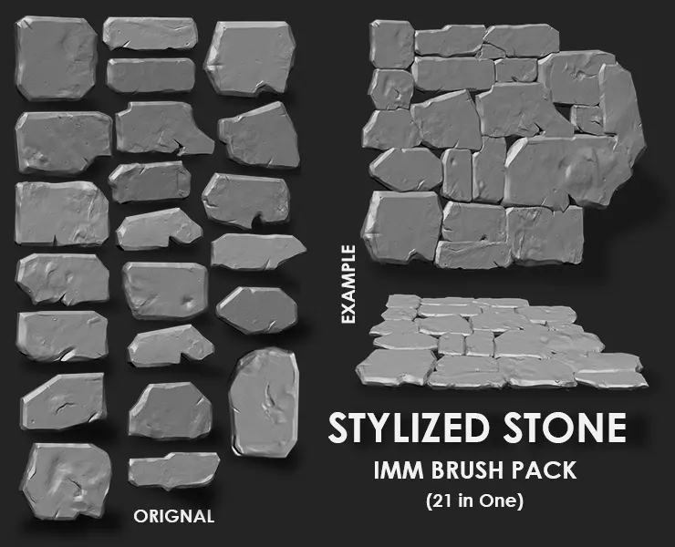 Stylized Stone IMM Brushes 21 in one