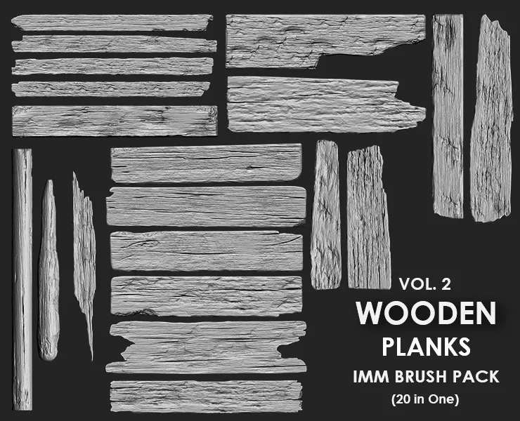 Wooden Plank IMM Brush Pack 20 in One Vol.2