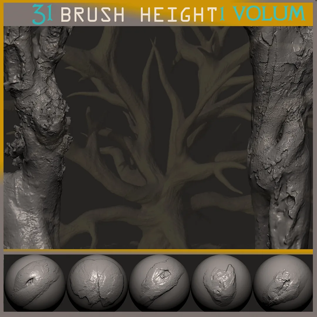 ZBrush - Trunk Detail Brushes 1 Volume