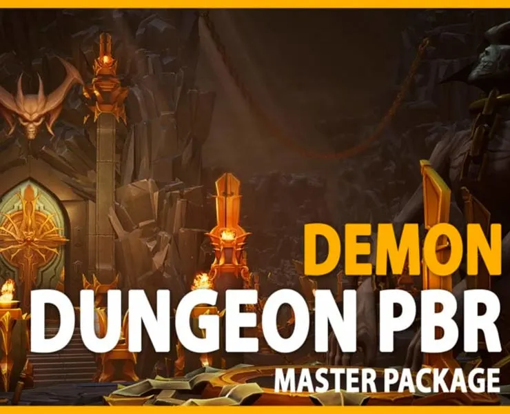 Demon Dungeon PBR Assets - Full package UE4 and FBX