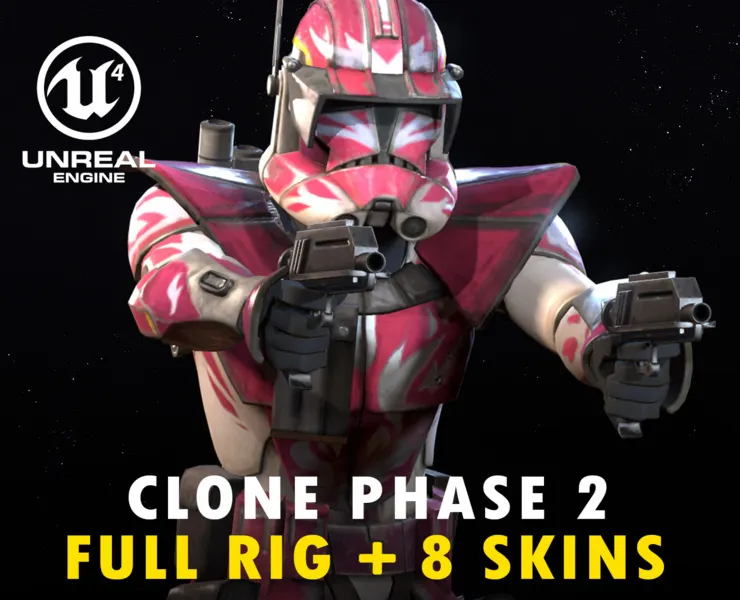 Clone Trooper Phase II – Full Rig + 8 Skins