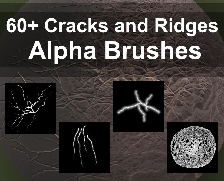60+ Alpha Brushes - Cracks & Ridges