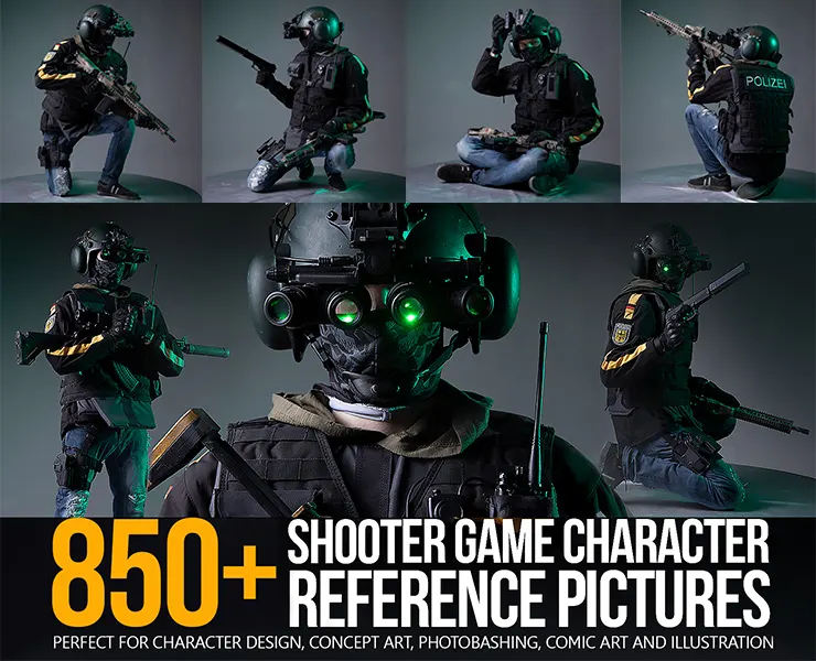 850+ Shooter Game Character Reference Pictures